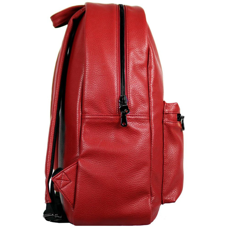 Mens red leather discount backpack